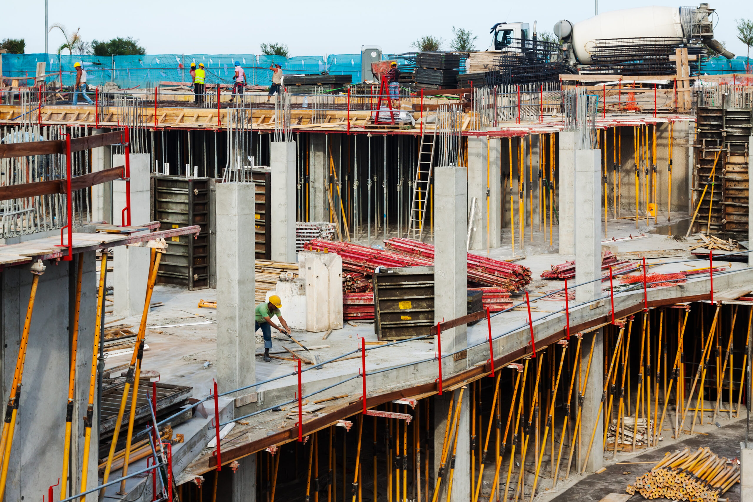 View of building new concrete houses